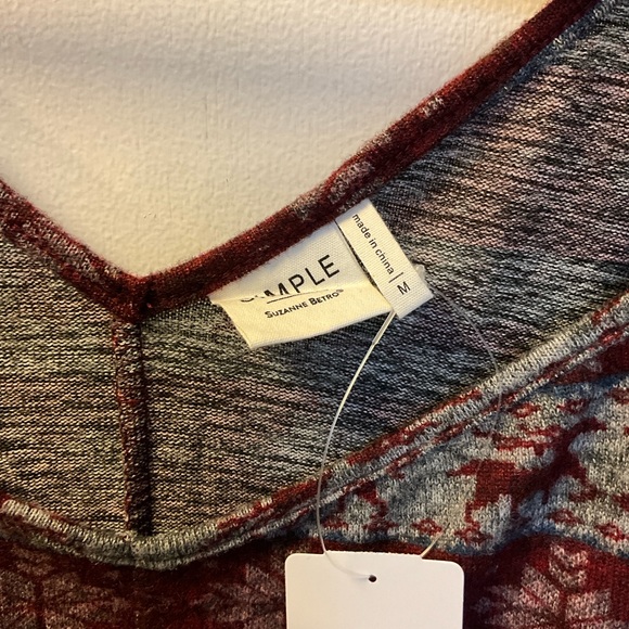 💛 Simple by Suzanne Betro | Maroon B-Basic V-Neck Romper Size M - Picture 4 of 6